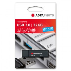 AGFA PHOTO USB Флаш памет USB 3.0 32GB Скорост четене-запис MBs 15MB  45MB Черен цвят